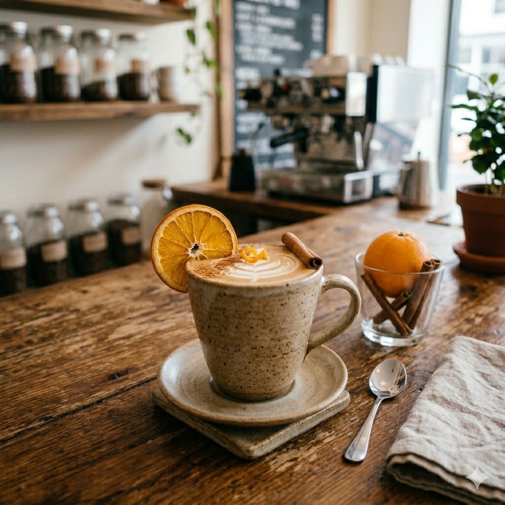 Cinnamon Orange Latte dari Simetri Home Coffee Roasters